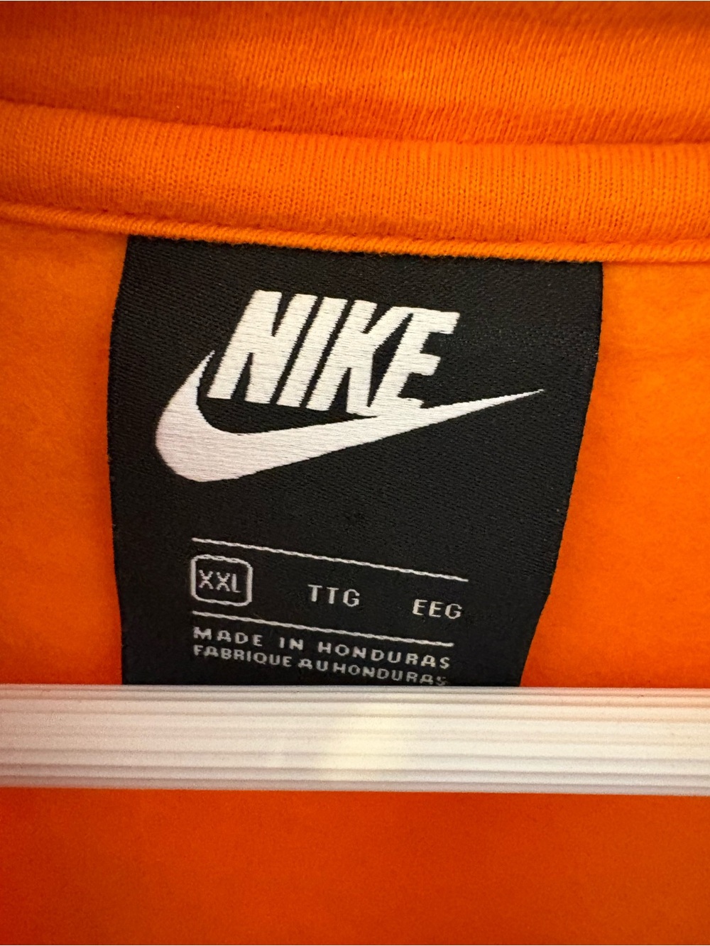 Nike Orange Cotton Blend Hoodie Sweatshirt Size Extra Large - Picture 4 of 12